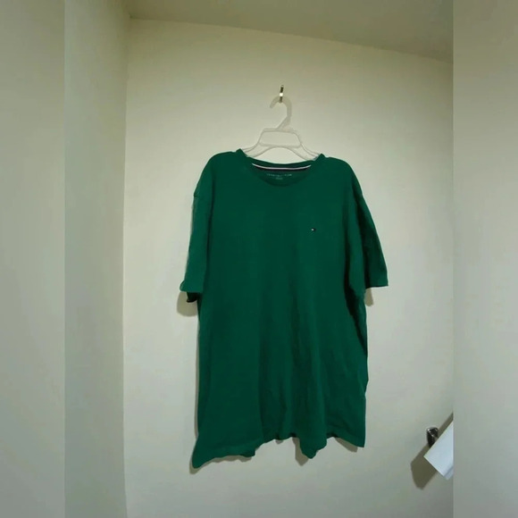 Bright Green Tommy Hilfiger  with flag Men’s T-shirt size XL causal comfortable - Picture 4 of 14